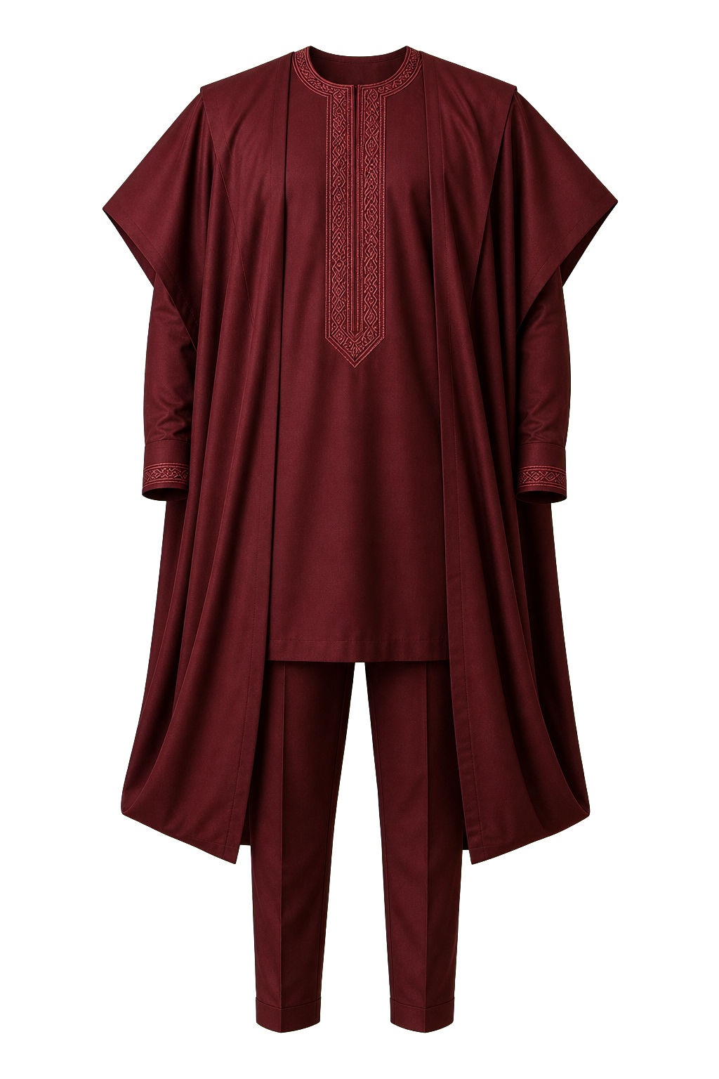Agbada bordeaux